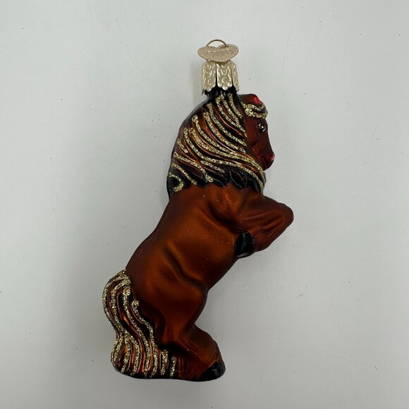 2 Old World Christmas 4" Horse Mercury Glass Christmas Ornaments - Picture 6 of 14